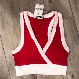 Forever 21 Red & White Crop Top NWT